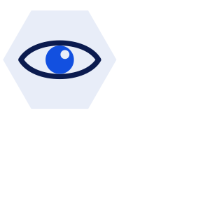 Icono de visión: ojo con iris azul